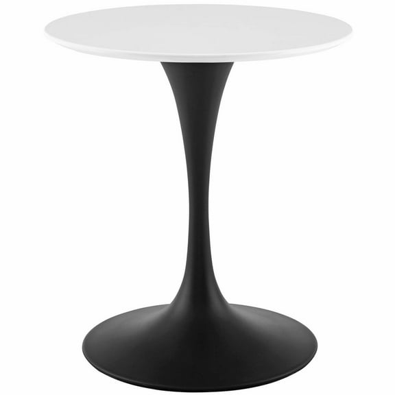 Modway Lippa 28" Round Dining Table in Black White