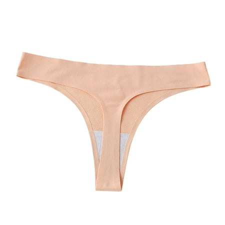 

huanledash Women Panties Solid Color Stretchy Tempting Moisture Absorption Smooth Hollow Out Seamless Soft Breathable Women G-string for Inner Wear