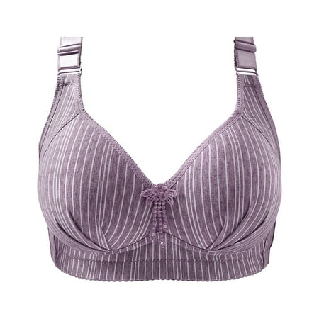 

DENGDENG Bras for Women No Underwire Wireless Minimizer Sexy Bra Purple 42