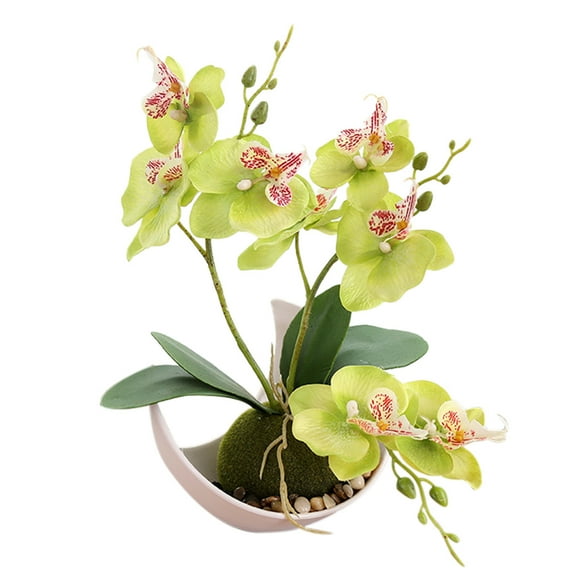 Coofit Artificial Potted Flower Simulated Moth Orchid Fake Flower Fake Plant for Home