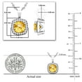 thumbnail image 3 of Dazzlingrock Collection 6mm Cushion Citrine & 0.10 CT Round White Diamond Dainty Halo Pendant with 18 inch Silver Chain for Women in 18K White Gold, 3 of 4