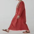 thumbnail image 3 of Robe Femme à Manches Longues Décontractée à Broderie Florale Ample Robe de Soirée, 3 of 7
