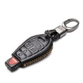 thumbnail image 2 of Vitodeco Genuine Leather Smart Key Fob Case Cover Protector with Leather Key Chain Compatible for 2008 - 2020 Dodge Grand Caravan (7-Button, Black), 2 of 5