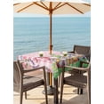 thumbnail image 2 of Outdoor Tablecloth with Umbrella Hole and Zipper, Easter Bunny Gnomes Square Table Cloth 60x60 Inch Waterproof Tablecloth, Spring Easter Eggs Floral Pink Plaid Picnic Table Cover for Patio Camping, 2 of 7
