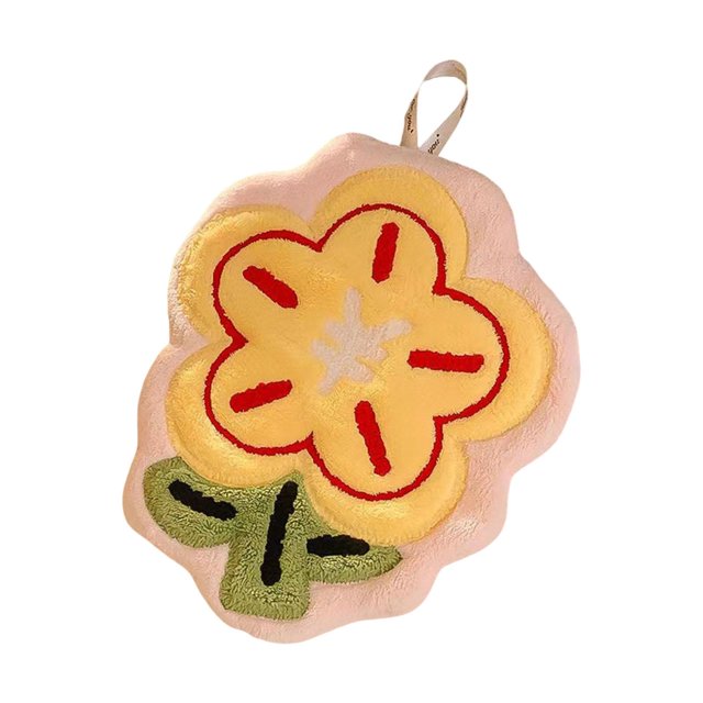 DOLITY Floral Hand Towel Absorbent Decorative Small Towels for Apartment Hotel Home Yellow