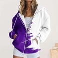 thumbnail image 3 of QASIEATN Hoodies for Graceful Women Fashion, Zip Up Hoodies Oversized Sweatshirt Long Sleeve Color Block Jackets Coat Workout Outfits Fall Trendy, Womens Fall Tops, 3 of 5