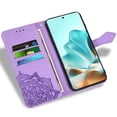 thumbnail image 2 of Asuwish Screen Protector Included Mandala Flower Hard Shell Wallet Cell Phone Case with Tempered Glass Screen Protector for Motorola Moto Edge 60 Fusion, Purple, 2 of 6