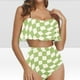 thumbnail image 2 of Bikini de Mujer Trajes de Baño Bikini con Ruffles Conjunto con Sujetador Acolchado Extraíble, Pantalones Cortos de Cintura Alta para la Playa, 2 of 6