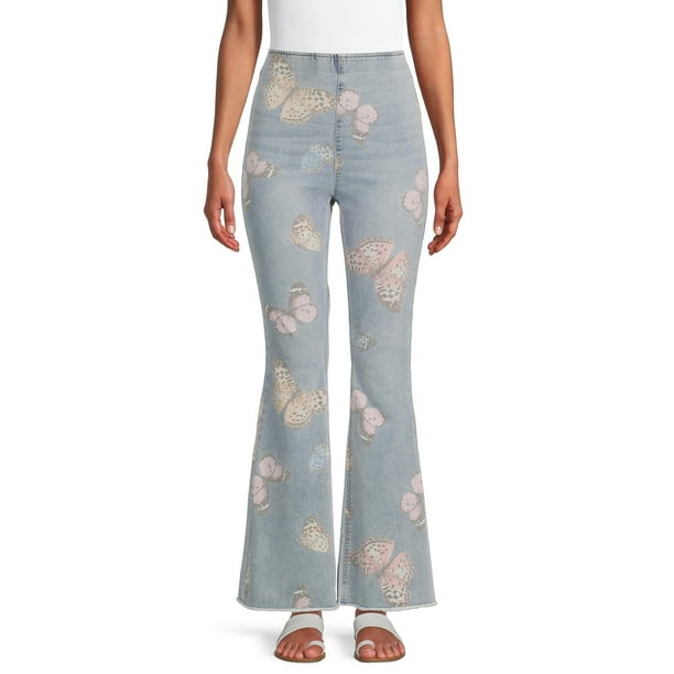 No Boundaries Juniors Pull-On Flare Jeans - Walmart.com