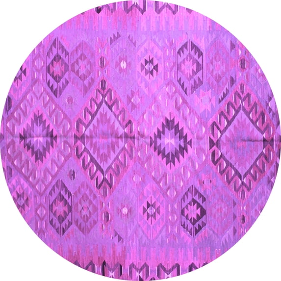 Ahgly Company Indoor Round Persian Purple Traditional Area Rugs, 4' Round