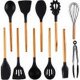 thumbnail image 1 of Juego de utensilios de cocina de silicona santaiz 11 utensilios con mango de madera, 1 of 1