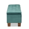 thumbnail image 5 of Baxton Studio Hannah Modern and Contemporary Teal Blue Velvet Fabric Upholstered Button-Tufted Storage Ottoman Bench, 5 of 11