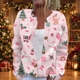 thumbnail image 3 of Lumtrix Women Christmas Cardigan Casual Long Length Sleeve Christmas Print Tops Winter Top Multicolor 3XL, 3 of 5