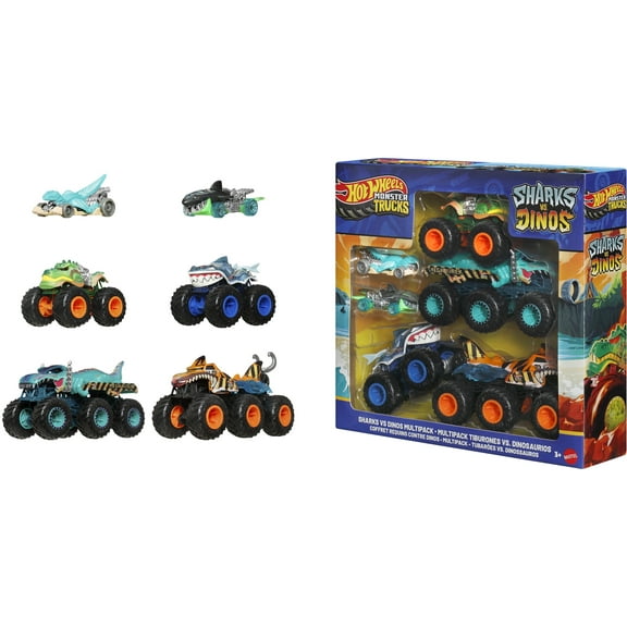 Mattel - Hot Wheels Monster Trucks: Sharks vs. Dinos Multipack