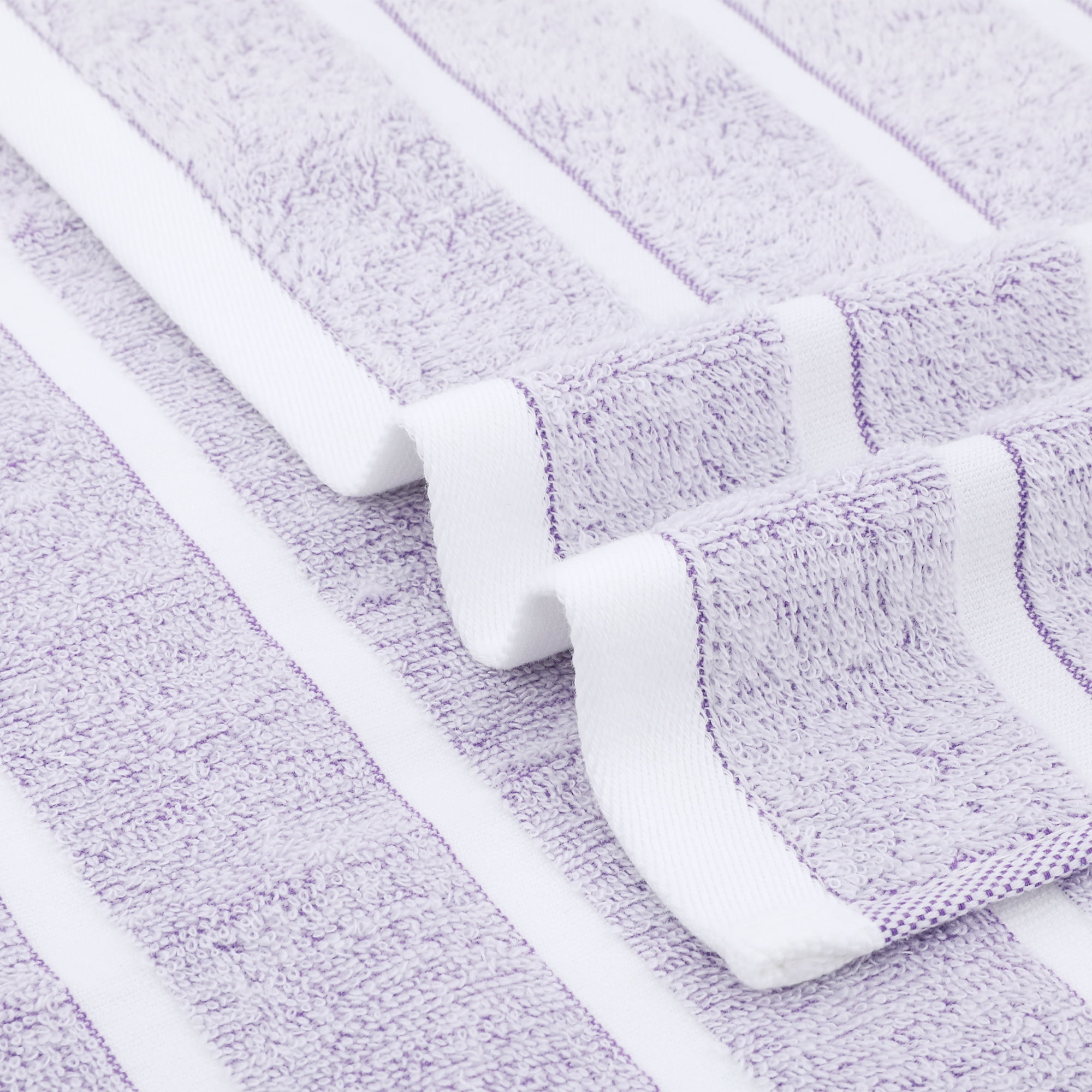 Unique Bargains 4 Pcs Cotton Hand Towel Light Purple/Pink 13" x 29"/14" x 30"