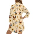 thumbnail image 2 of Xoenoiee Rooster Chicken Sunflower Print Women's Button Cover Up Bathing Suit Lightweight Swimwear Long Sleeve Beach Swim Shirt Summer Dress for Women, M, 2 of 7