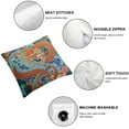 thumbnail image 4 of PIKWEEK  Blue Teal Asian Dragon Pillow Covers Dragon Orange Navy Blue Turquoise Decorative Cushion Covers Traditional Chinese Chinoiserie Farmhouse Accent Pillow for Sofa 2pc, 4 of 6