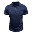thumbnail image 3 of Golf Shirts for Men with Pocket and Zipper Collared Short Sleeve T-Shirts Mens Casual Solid Color Pullover Breathable Athletic Workout Tees Tops, 3 of 7