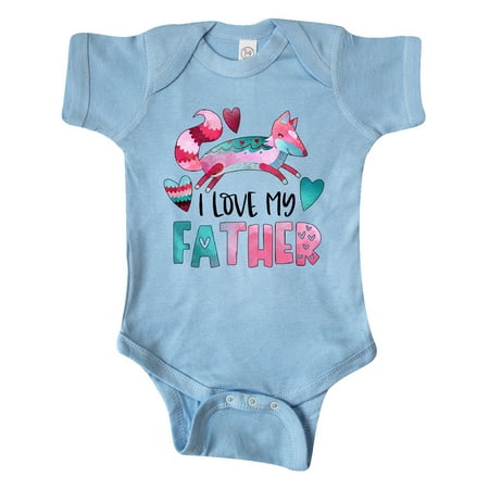 

Inktastic I Love My Father Pink and Blue Fox with Hearts Gift Baby Boy or Baby Girl Bodysuit