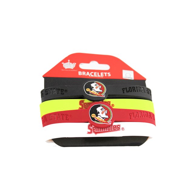 NCAA Sport Team Logo Floride État Seminoles Bracelets en Silicone - Pack de 4