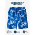 thumbnail image 2 of KingSize Men's Big & Tall Hibiscus Print 8" Swim Trunks, 2 of 5