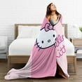 thumbnail image 4 of Hello Kitty Throw Blanket, Cozy Flannel Blankets For Boys Girls, Super Soft Warm Blanket For Couch Sofa Bed, 4 of 9