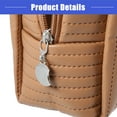 thumbnail image 6 of Vocoste Faux Leather Makeup Bag Make Up Organizer Bag Toiletry Bag Brown 7.09"x2.95"x4.92", 6 of 7