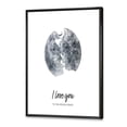 thumbnail image 3 of Designart 'Kiss of Two Lovers In Romantic Moon Shape' Modern Framed Canvas Wall Art Print, 3 of 5