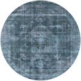 thumbnail image 1 of Ahgly Company Indoor Round Mid-Century Modern Koi Blue Oriental Area Rugs, 6' Round, 1 of 6