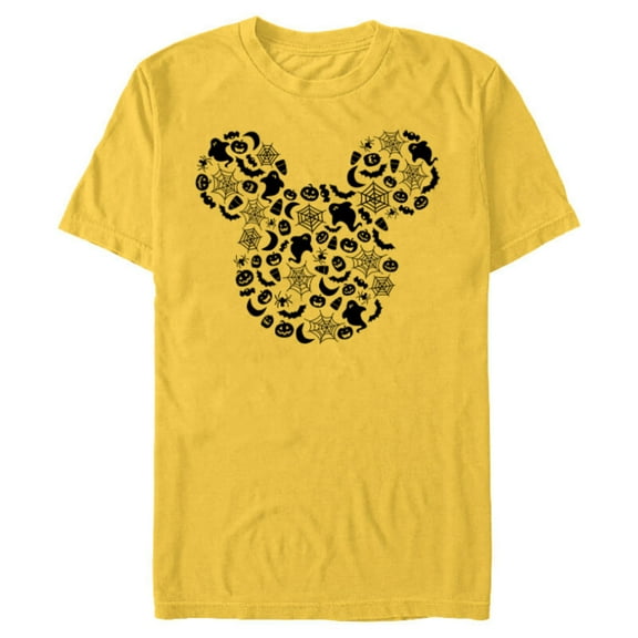 Disney Mickey Mouse Halloween Spooky Fun - Short Sleeve Blended T-Shirt for Adults - Customized-Yellow