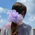 thumbnail image 4 of Ludlz Women Solid Color Tulle Elastic Rope Ponytail Holder Scrunchy Hair Accessory, 4 of 7