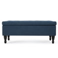 thumbnail image 2 of Benjara Kiyo Storage Ottoman Bench, 41 Inch Button Tufted Navy Blue Fabric, 2 of 5