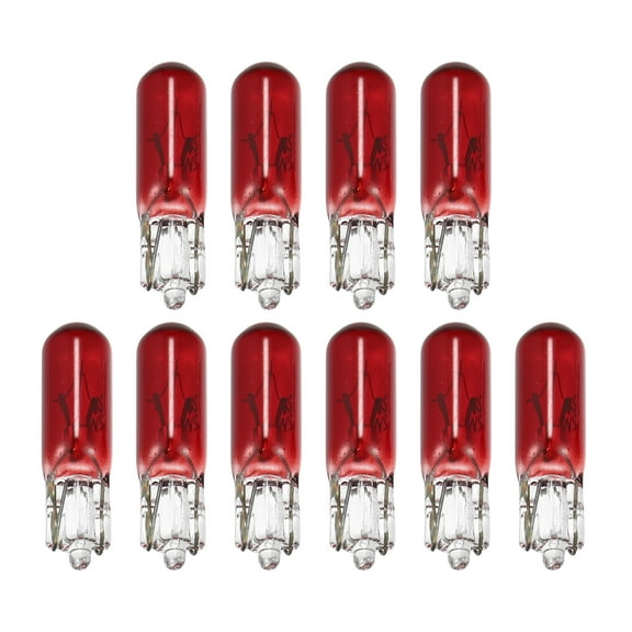 10pcs DC 12V T5 W1.2W LED Lights Dashboard Light Red for Car Internal