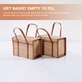 thumbnail image 3 of Cesta de bambú para festivales, regalos, compras, almacenamiento de frutas, picnic, cestas de algas marinas, ratán con tapa, 3 of 6
