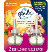Glade PlugIns Scented Oil 2 Refills, Air Freshener, Hawaiian Breeze & Vanilla Passion Fruit, 2 x 1.34 oz