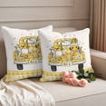 thumbnail image 2 of Honey Truck Pillow Covers 2 Pack Sweet Honey Bee Gnomes Floral Yellow Plaid Beige Pillowcase Waterproof Outdoor Throw Pillow Cover for Patio Garden Square Cushion 26”x26”, 2 of 9