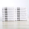 thumbnail image 4 of Great Bay Home Cotton Textured & Detailed Stripes Quick-Dry Towel Set  (Washcloths (12-Pack), Grey), 4 of 7