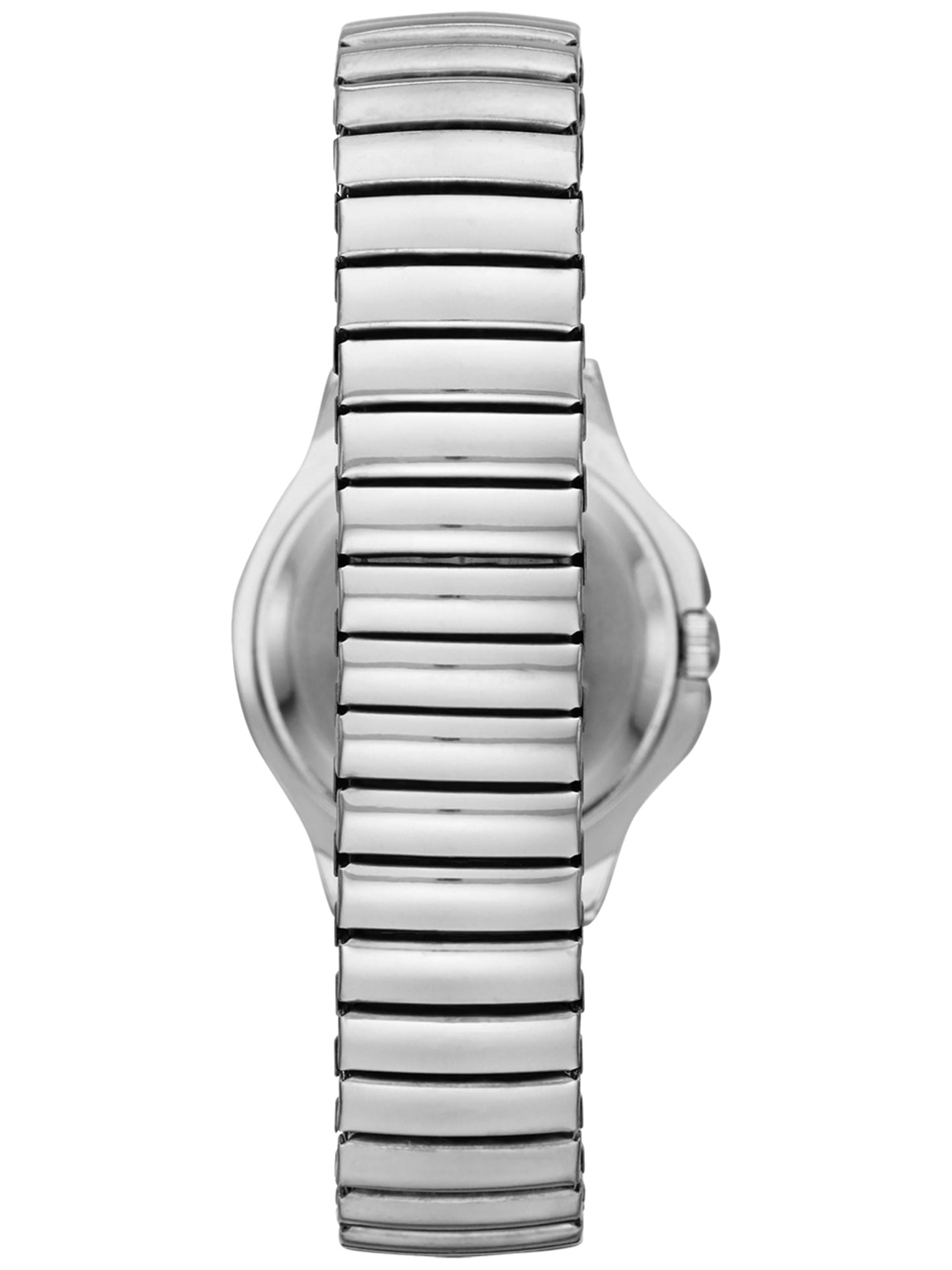 Time & Tru Women's Wristwatch: Silver Tone Case, Easy Read Dial, Expansion Band (FMDOTT004)