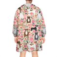 thumbnail image 2 of Wearable Oversized Blanket,Boston Terrier Dogs with Pioneer Flower Wearable Blanket Hoodie for Adults,Cozy Hooded Blankets with Super Pockets,Super Warm Fuzzy Pullover for Women & Men, 2 of 6
