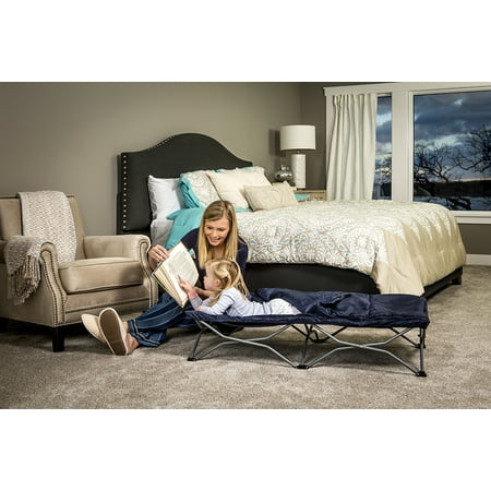 Regalo My Cot Deluxe Portable Toddler Bed Includes Sleeping Bag - Navy