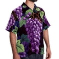 thumbnail image 2 of Grape Men's Short Sleeve Casual Printed Button Down Beach Shirts, 2 of 6