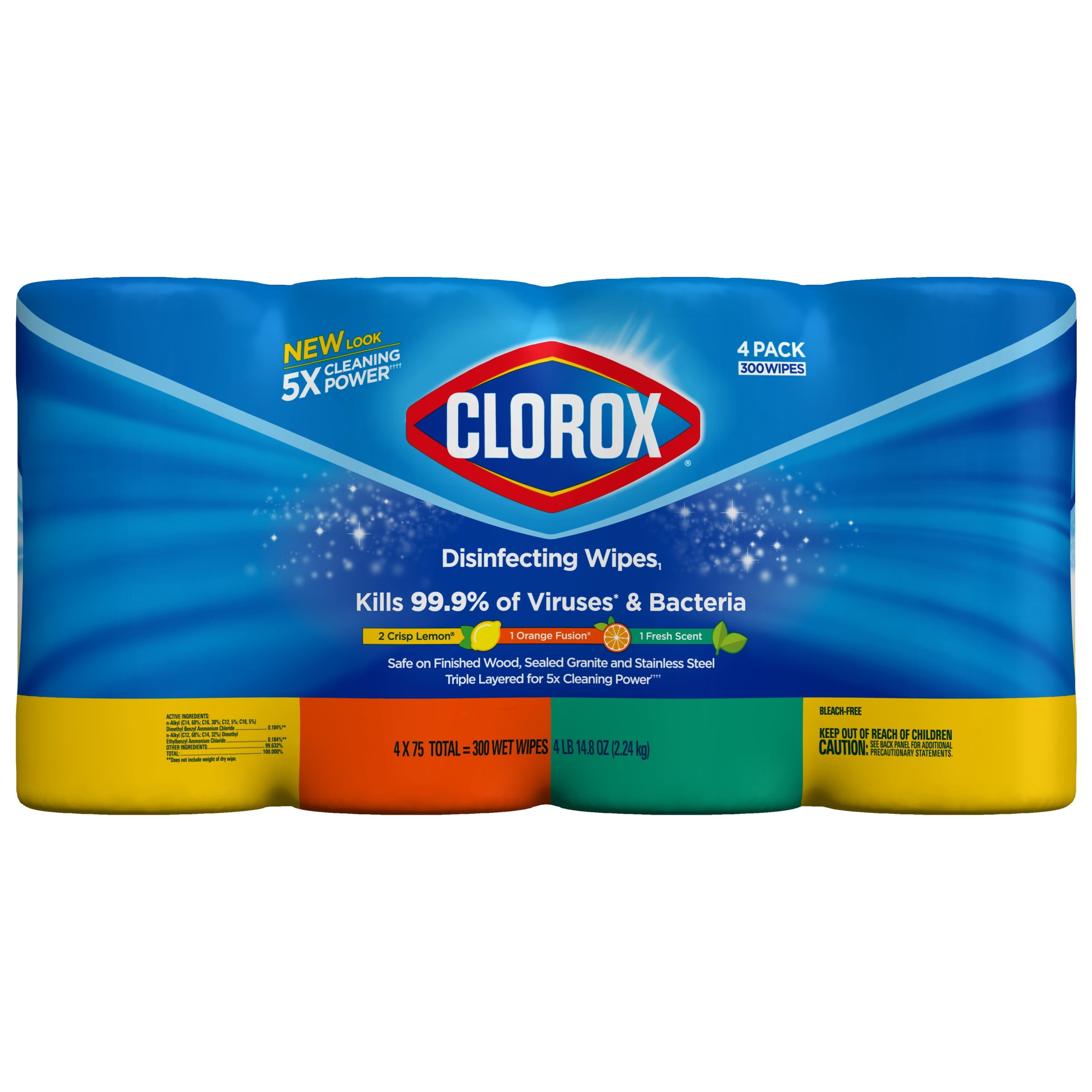 Clorox Disinfecting Wipes 300 Count Value Pack Bleach Free Cleaning Wipes 4 Pack 75 Count Each Walmart Com Walmart Com