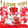 thumbnail image 3 of 58pcs Romantic I Love You Balloons & Red Heart Balloons Set w/1000 Red Rose Petals & Big 40" Teddy Bear Balloons for Valentine's Day Anniversary Decorations Special Night MUTOCAR, 3 of 5