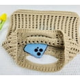 thumbnail image 3 of Kukuzhu Women's Handwoven Aesthetic Tote Bag Crochet Handbag Cute Knitted Mesh Beach Bag for Summer Vocation Shopping, 3 of 5
