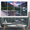 thumbnail image 1 of Wooden Foot Bridge Over Lake - Landscape Canvas Art Print, 1 of 3