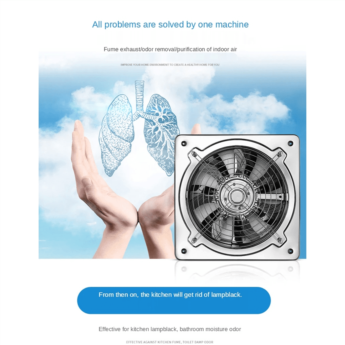 6Inch Booster Fan Extractor Exhaust Fan Ventilation Pipe Fan for Bathroom Toilet Kitchen Wall Window Stainless Steel Fan,1 * Booster Fan,Silver