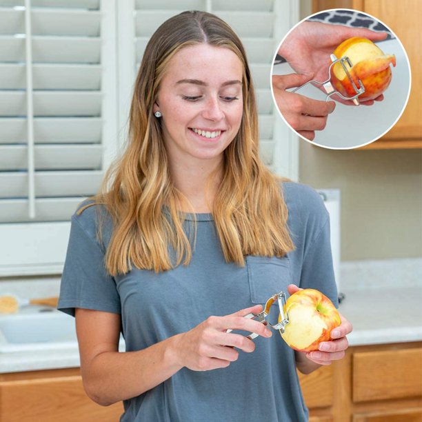 Pelador de patatas y verduras de acero inoxidable, pelador de zanahorias y manzanas de cocina, pelador de verduras y frutas súper afilado con mango ergonómico, utensilios de cocina útiles y artilugios LingWen 9024715659286