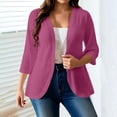 thumbnail image 2 of Cardigans for Women Classic Solid Color Loose 3/4 Sleeve Plus Size Cardigan for Daily Wear, 2 of 7