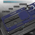 thumbnail image 4 of Moto G Power 2021 Case, with HD Screen Protector (Not Fit 2020/2022), Heavy Duty Shockproof Phone Cover with Magnetic Kickstand Ring for Motorola Moto G Power 2021, Blue, 4 of 15