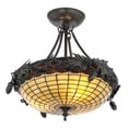 thumbnail image 2 of Meyda Tiffany 144382 Greenbriar Oak 3 Light 16" Wide Semi-Flush Bowl Ceiling Fixture -, 2 of 7